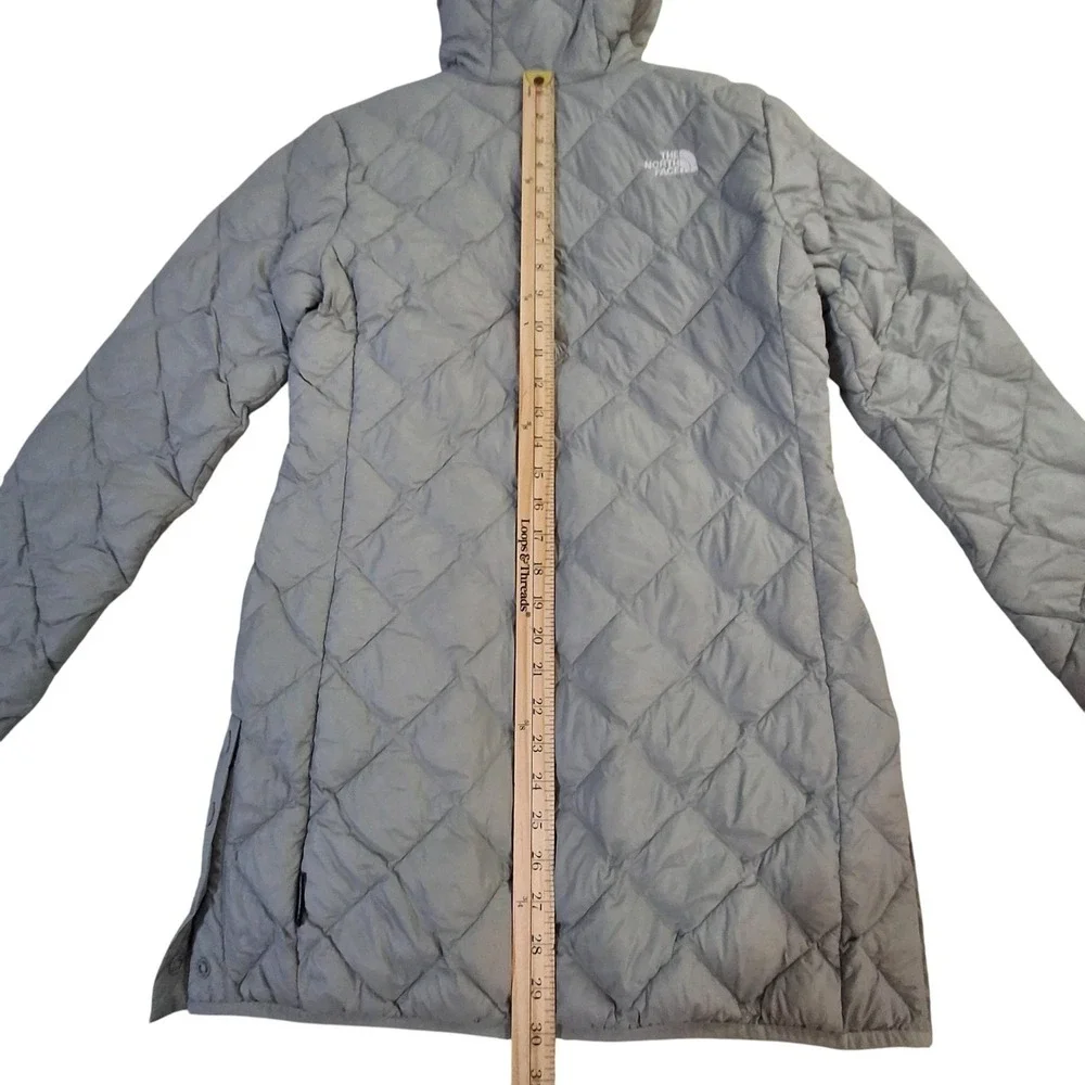 The North Face Parka Girls XL 14/16 Gray ThermoBall Eco Quilted Hooded Long Coat